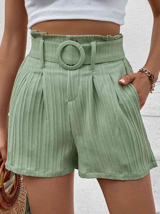 Belted Womens Shorts with Pockets - In Style Chics Boutique LLC