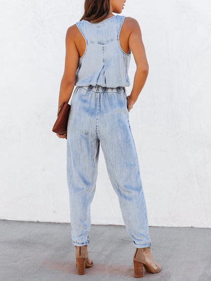 Drawstring Waist Sleeveless Jumpsuit - More Colors! - In Style Chics Boutique LLC