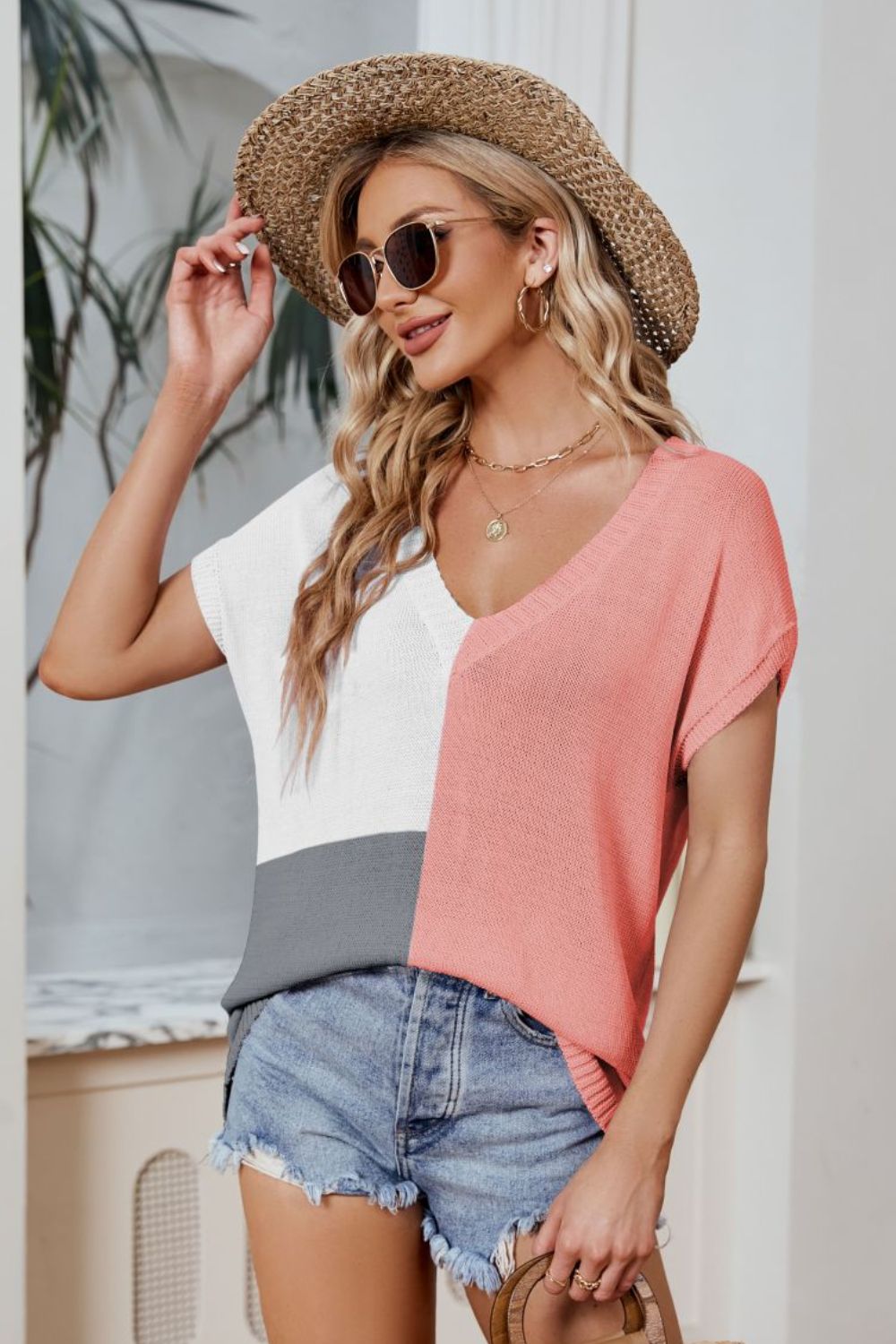 Color Block V-Neck Knit Top - More Colors! - In Style Chics Boutique LLC