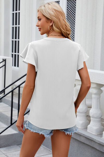 Notched Cap Sleeve T-Shirt - More Colors! - In Style Chics Boutique LLC