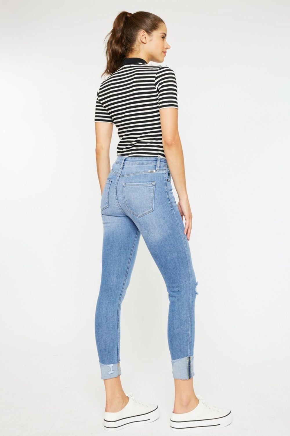 Kancan Distressed Cat's Whiskers Button Fly Jeans - In Style Chics Boutique LLC