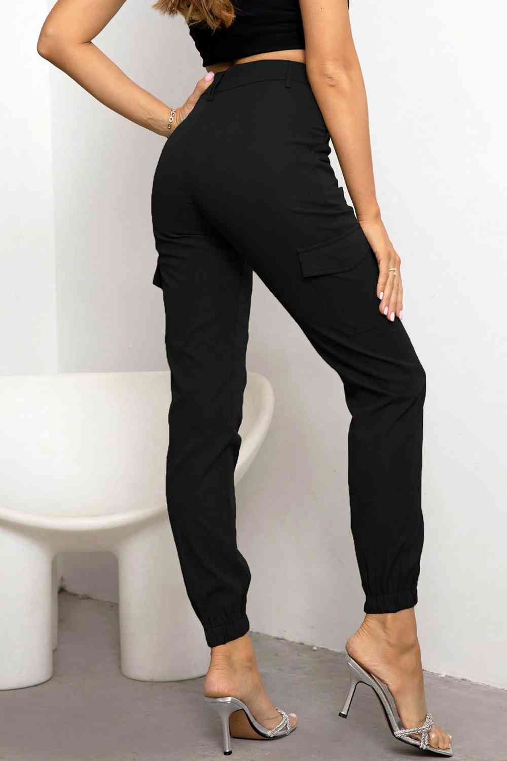 Button Fly Cargo Pants - Black or Tan - In Style Chics Boutique