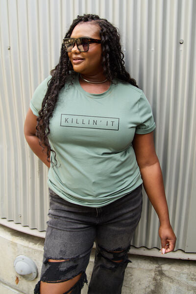 Simply Love Full Size KILLIN'IT Short Sleeve T-Shirt - More Color Options - In Style Chics Boutique LLC