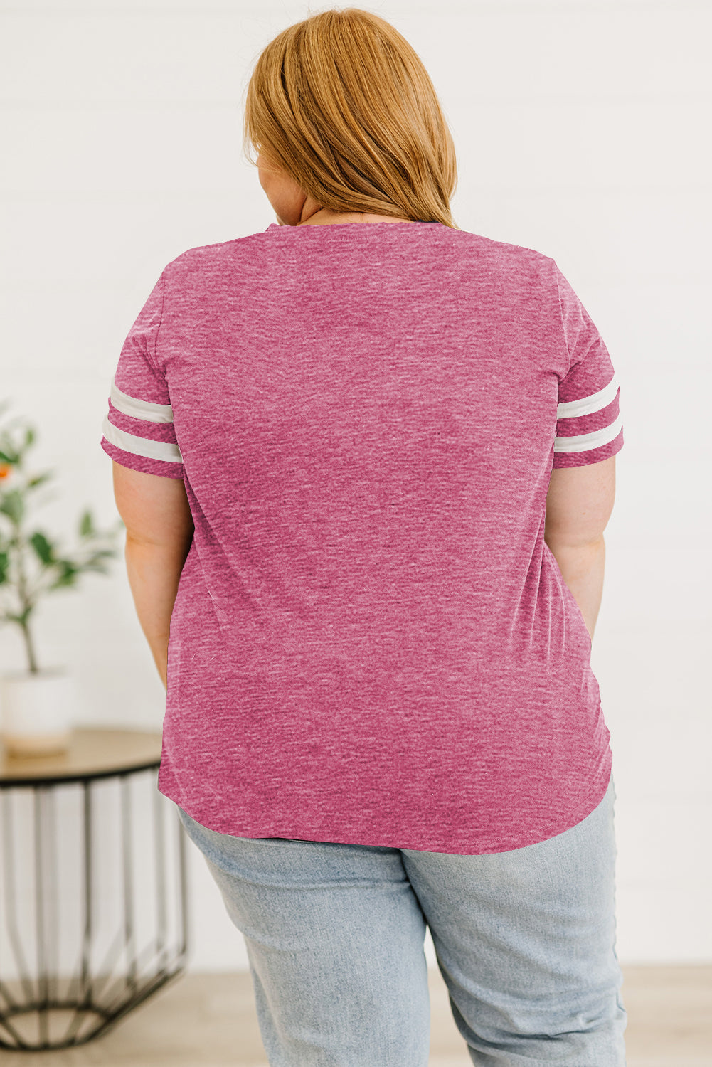 Plus Size Striped V-Neck Tee Shirt More Colors! - In Style Chics Boutique LLC